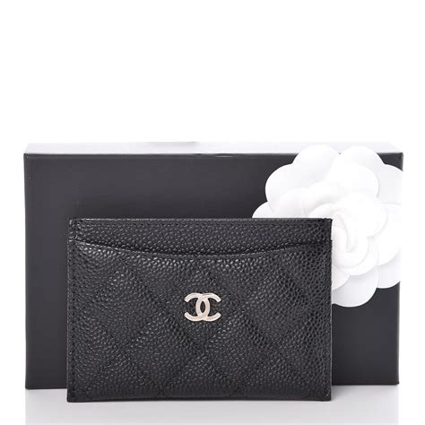 chanel planer|Chanel black caviar card holder.